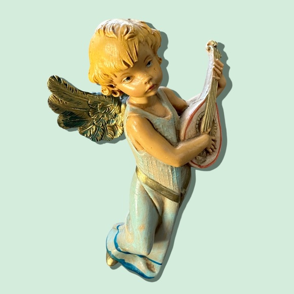 Charming Vintage Fontanini Angel Figurine with Mandolin Depose Italy - Picture 2 of 6